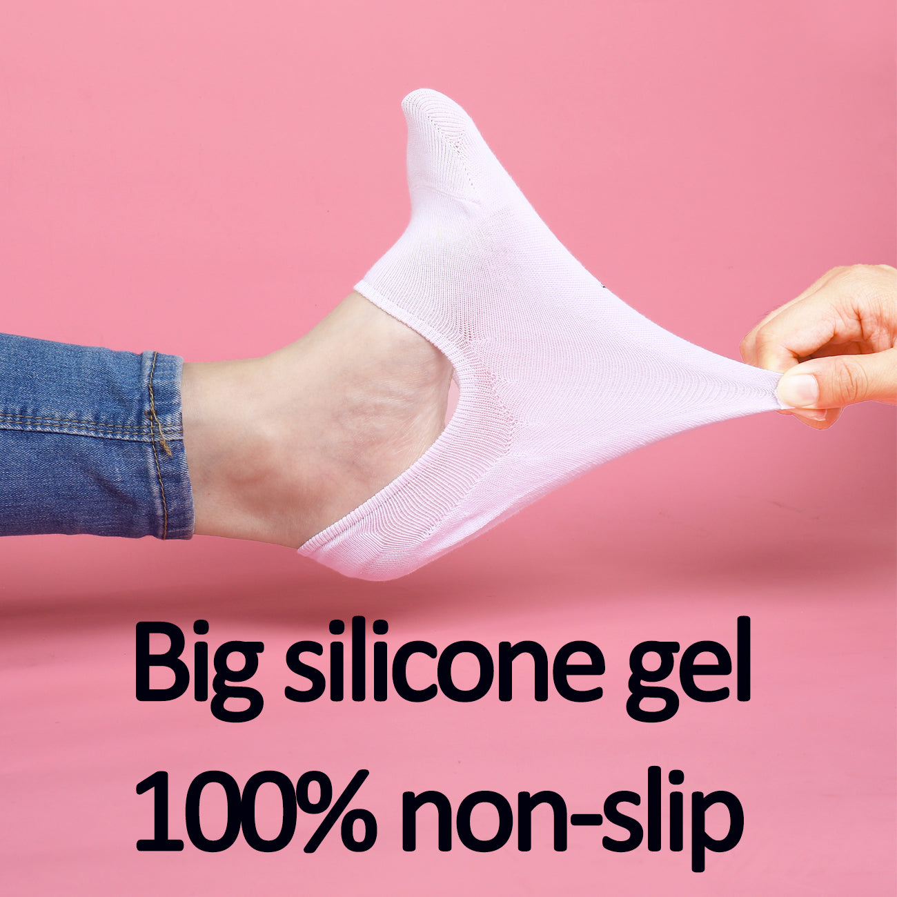 WHISPER DEER Women No Show Socks Invisible Cotton Non-slip Low-cut soc
